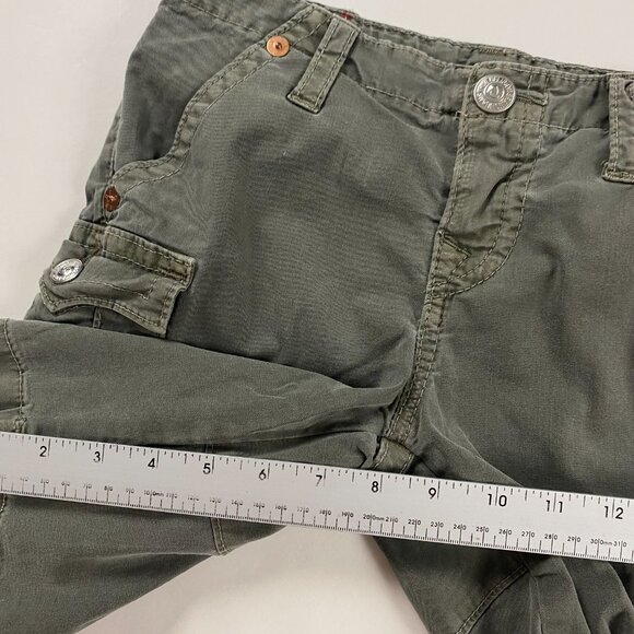 True Religion Girls Jenna Shorts Girls Size 12 Green Jean - Picture 12 of 12